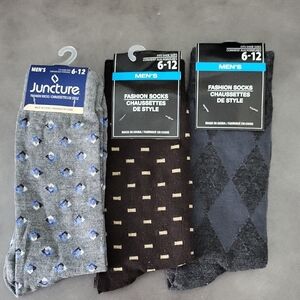 Men's Fashion Socks - Gray, Brown, Black (LL139)